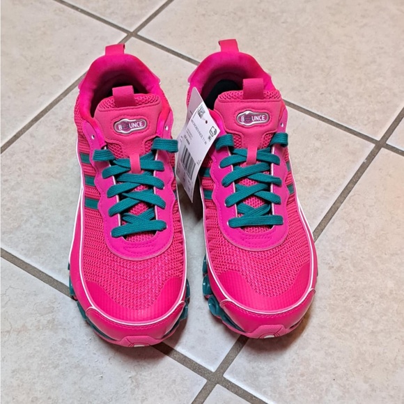 Adidas Originals Microbounce T1 Shoe Size 7.5 Women's Shock Pink Green EF4886 - Picture 4 of 12